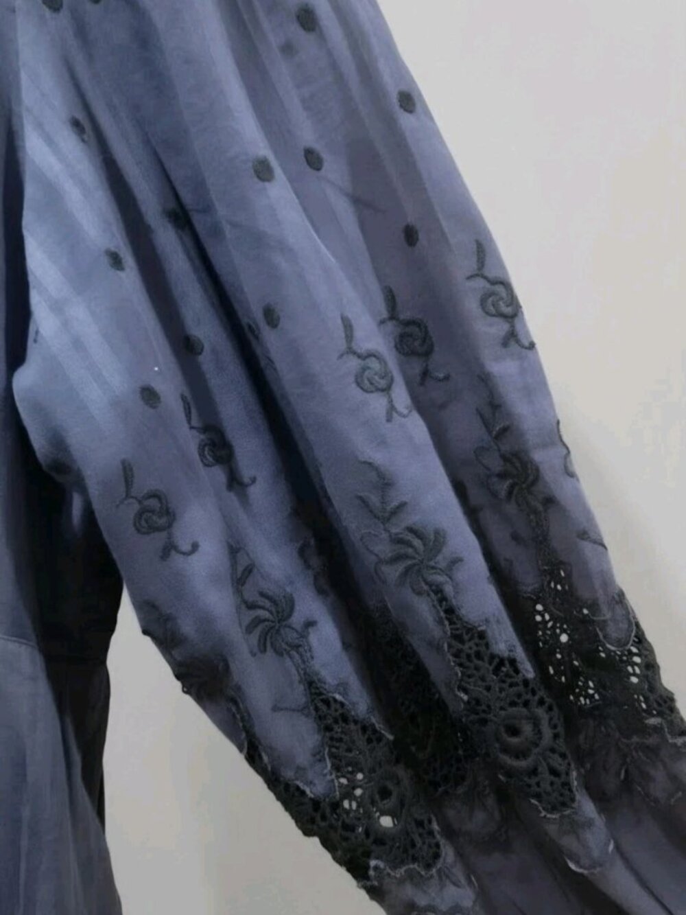 LoveShackFancy Embroidered Cotton Blouse – Blue (Size M) - Picture 5 of 9
